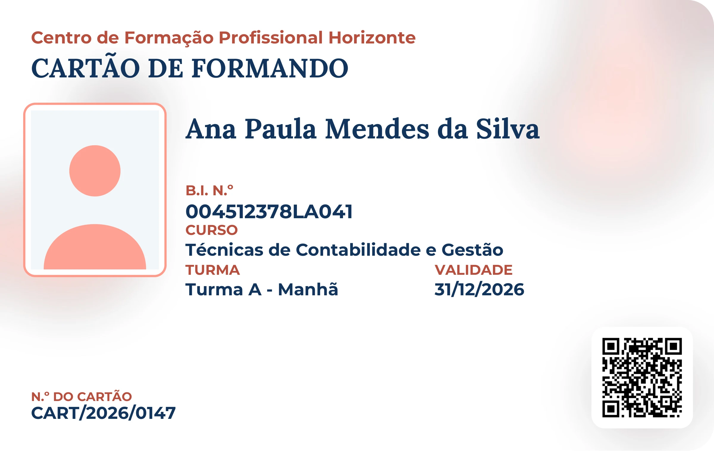 Pré-visualização ampliada do modelo Cartão - Aguarela - Marinho e Coral