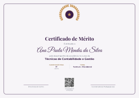 Pré-visualização do modelo Mérito - Louros II - Ameixa (Certificados de Mérito)