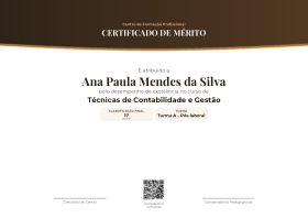 Pré-visualização do modelo Mérito - Cabeçalho Curvo - Bronze (Certificados de Mérito)