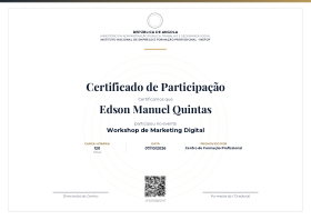 Pré-visualização do modelo Participação - Institucional Moderno - Meia-Noite e Ouro (Certificado de Participação)