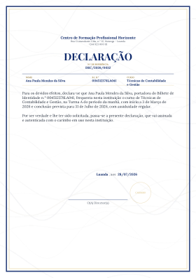 Pré-visualização do modelo Declaração - Mármore - Azul Real (Fichas de Inscrição / Declarações)