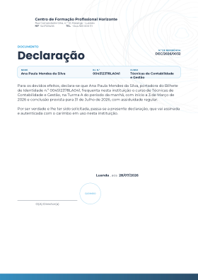 Pré-visualização do modelo Declaração - Topográfico - Aço e Céu (Fichas de Inscrição / Declarações)