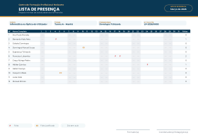 Pré-visualização do modelo Lista de Presença - Faixa Dupla - Atlântico (Listas de Presença)