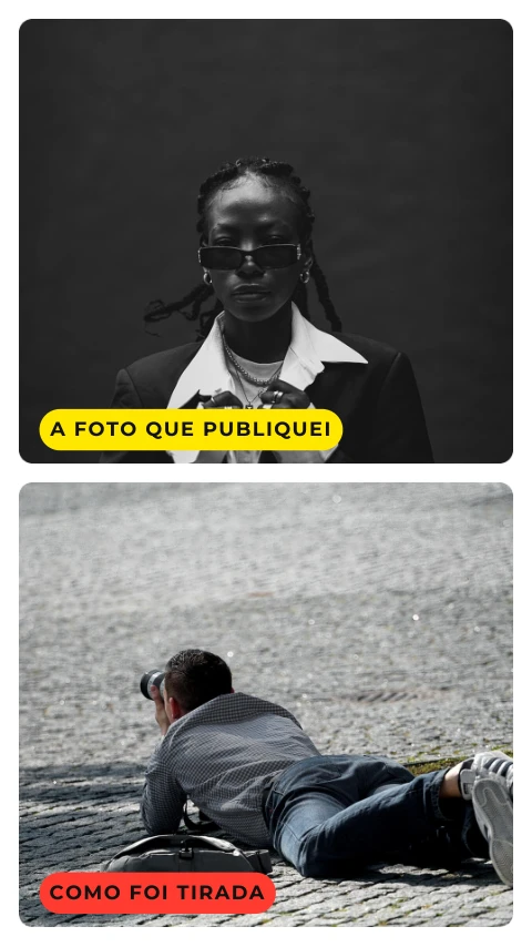 Pré-visualização do modelo A foto vs a realidade (Influencer)