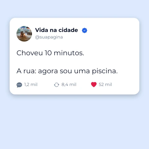 Pré-visualização do modelo Publicação: chuva (Memes & Entretenimento)