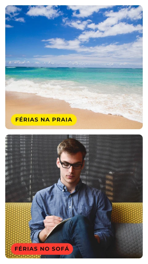 Pré-visualização do modelo Expectativa vs realidade: férias (Memes & Entretenimento)