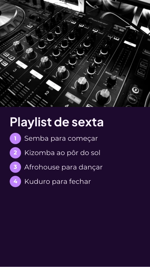 Pré-visualização do modelo Playlist do fim de semana (Memes & Entretenimento)