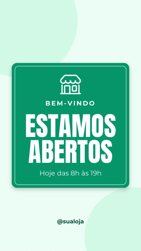 Pré-visualização do modelo Estamos abertos (Negócios)