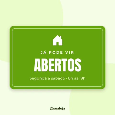 Pré-visualização do modelo Estamos abertos (post) (Negócios)