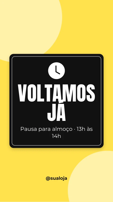 Pré-visualização do modelo Voltamos já (Negócios)