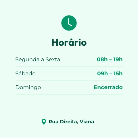 Pré-visualização do modelo Horário da loja (Negócios)