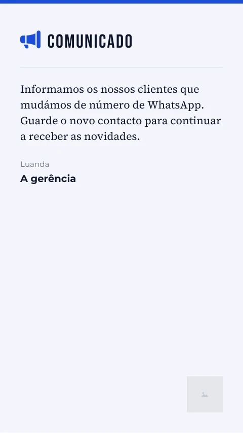 Pré-visualização do modelo Comunicado aos clientes (Negócios)