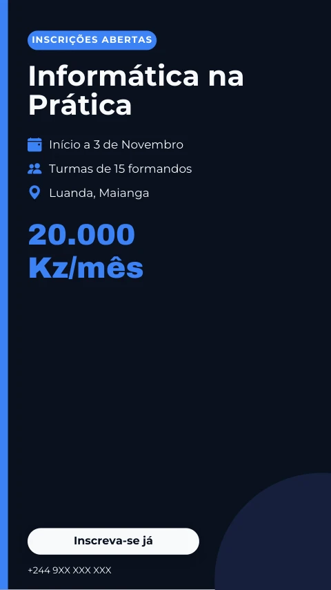 Pré-visualização do modelo Inscrições: Informática (Formação)