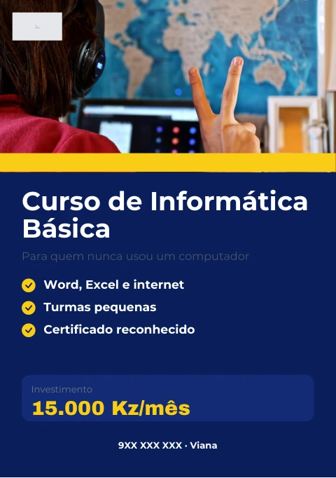 Pré-visualização do modelo Flyer de curso (A5) (Formação)