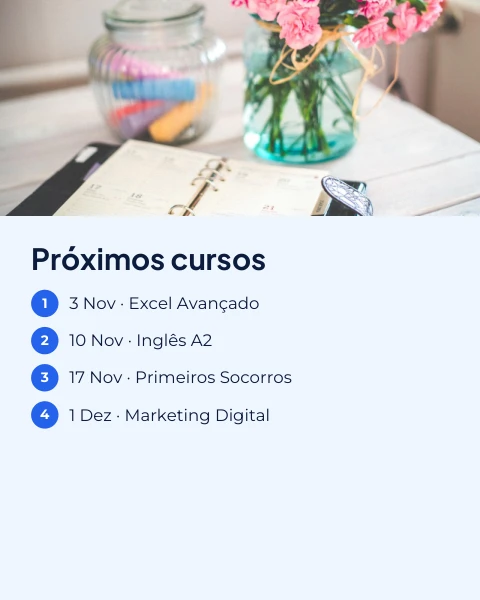 Pré-visualização do modelo Calendário de cursos (Formação)
