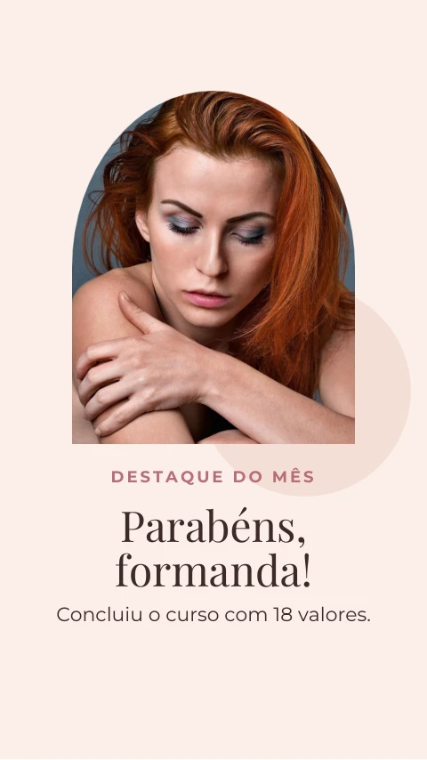 Pré-visualização do modelo Formanda em destaque (story) (Formação)