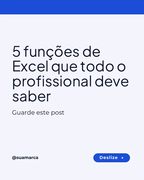 Pré-visualização do modelo Carrossel: funções de Excel (Formação)