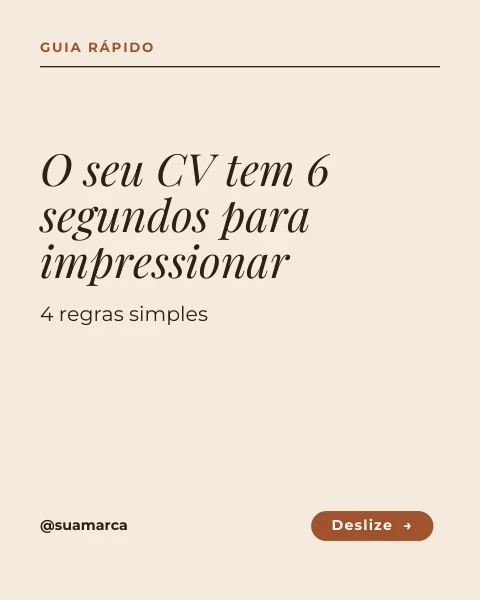 Pré-visualização do modelo Carrossel: CV que chama a atenção (Formação)