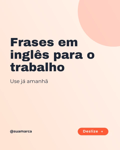 Pré-visualização do modelo Carrossel: inglês do dia a dia (Formação)