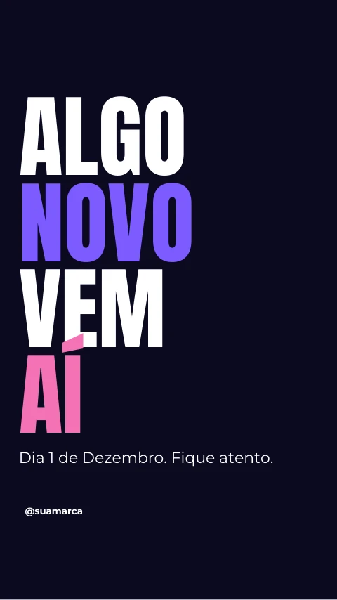 Pré-visualização do modelo Teaser de campanha (Marketing)