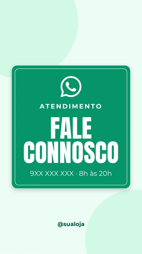 Pré-visualização do modelo Fale connosco no WhatsApp (Marketing)