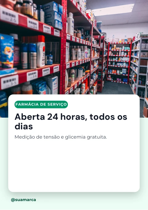 Pré-visualização do modelo Flyer de farmácia (Marketing)