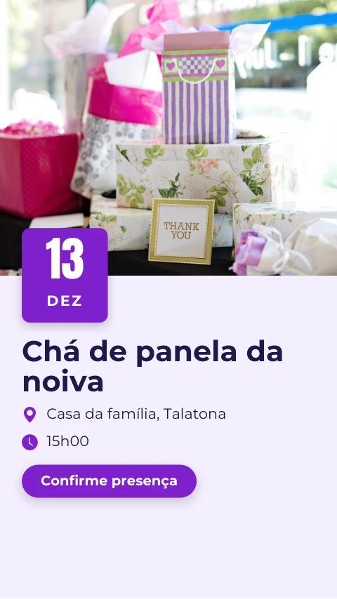 Pré-visualização do modelo Chá de panela (Eventos & Datas)