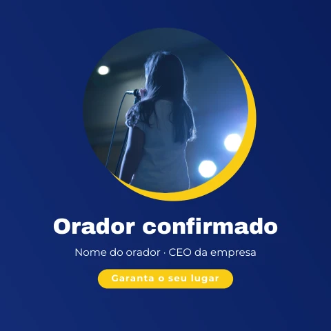 Pré-visualização do modelo Orador confirmado (Eventos & Datas)