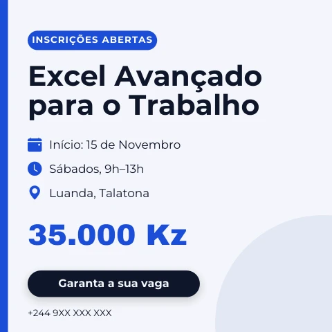 Pré-visualização do modelo Inscrições abertas - curso (Formação)