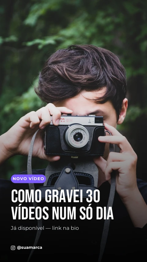 Pré-visualização do modelo Novo vídeo disponível (Creator)