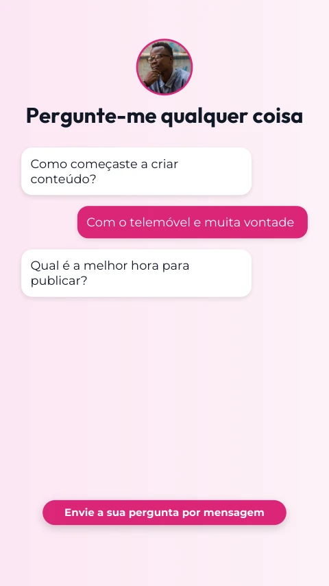 Pré-visualização do modelo Pergunte-me qualquer coisa (Influencer)