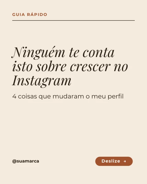 Pré-visualização do modelo Carrossel: como crescer no Instagram (Creator)