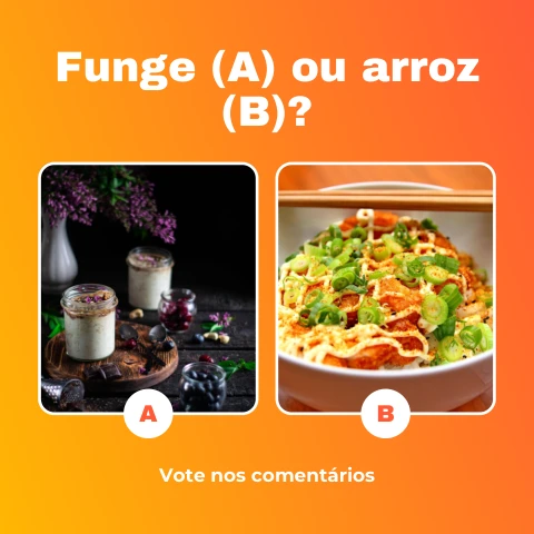 Pré-visualização do modelo Enquete: funge ou arroz? (Redes sociais)