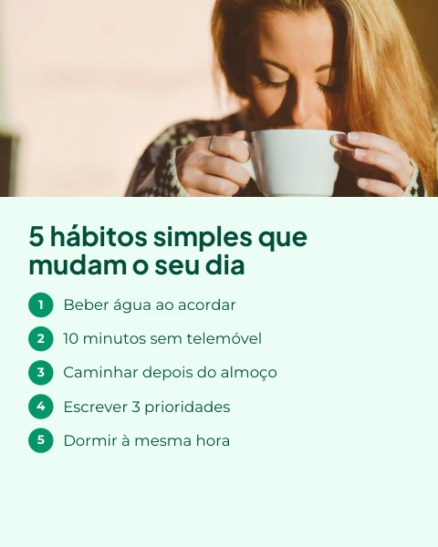 Pré-visualização do modelo 5 hábitos para uma vida melhor (Redes sociais)