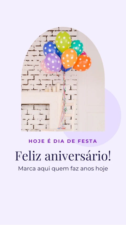 Pré-visualização do modelo Aniversário (story) (Redes sociais)