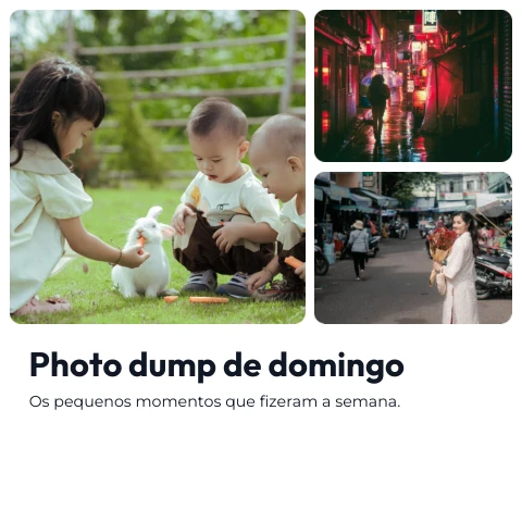 Pré-visualização do modelo Photo dump (Redes sociais)