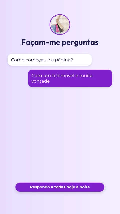 Pré-visualização do modelo Caixa de perguntas (Redes sociais)