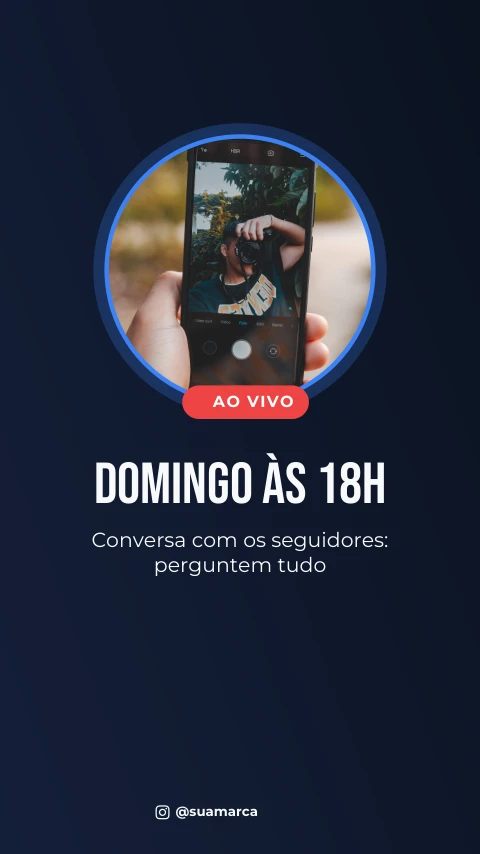 Pré-visualização do modelo Live de domingo (Redes sociais)