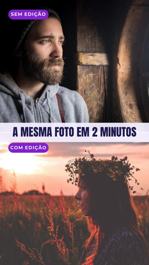 Pré-visualização do modelo Antes e depois da edição (Creator)