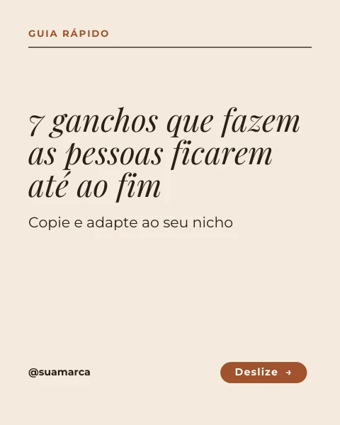 Pré-visualização do modelo Carrossel: ganchos que prendem (Creator)