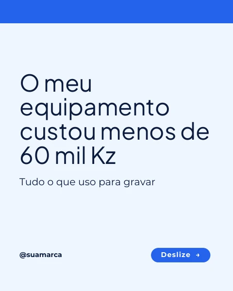 Pré-visualização do modelo Carrossel: equipamento barato (Creator)