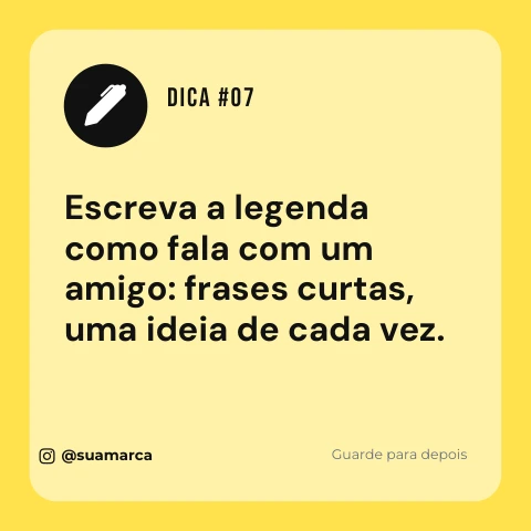 Pré-visualização do modelo Dica: legendas que vendem (Creator)
