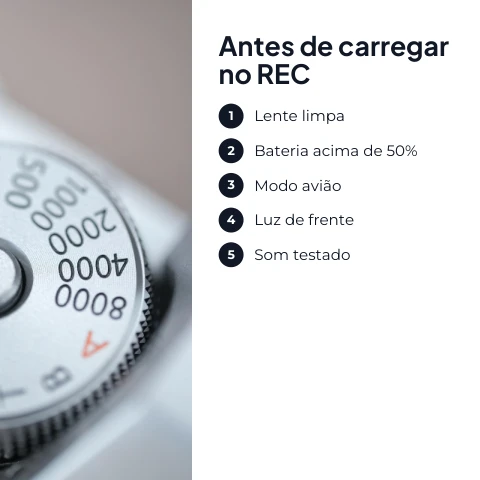 Pré-visualização do modelo Checklist antes de gravar (Creator)