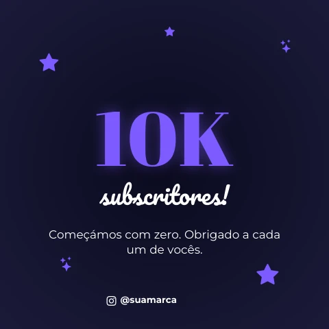 Pré-visualização do modelo 10 mil subscritores (Creator)