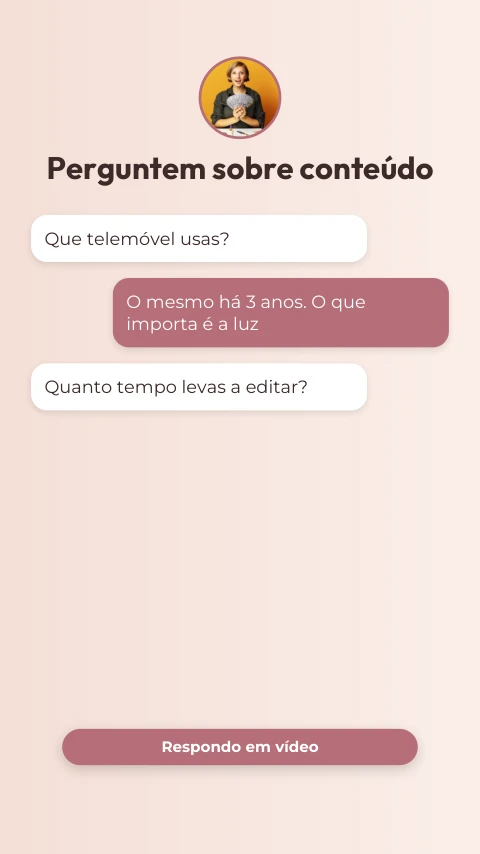 Pré-visualização do modelo Perguntas sobre criar conteúdo (Creator)