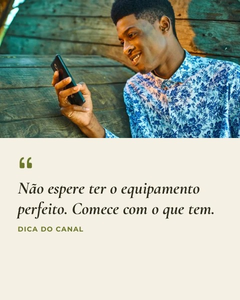 Pré-visualização do modelo Frase com foto do criador (Creator)