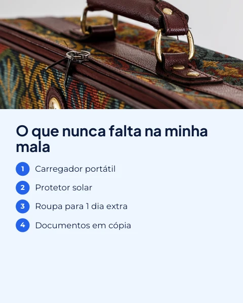 Pré-visualização do modelo O que levar na mala (Influencer)