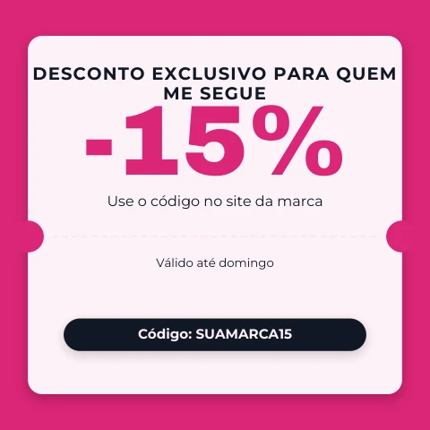 Pré-visualização do modelo Cupão de seguidora (Influencer)