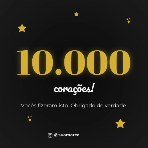 Pré-visualização do modelo Obrigado, 10 mil (Influencer)