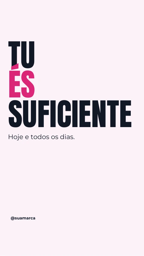 Pré-visualização do modelo Autoestima em letras grandes (Influencer)